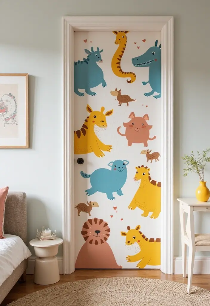 30 Bedroom Door Painting Ideas Creative & Unique 25 30 Bedroom Door Painting Ideas Creative & Unique - 24. Playful Animal Motifs