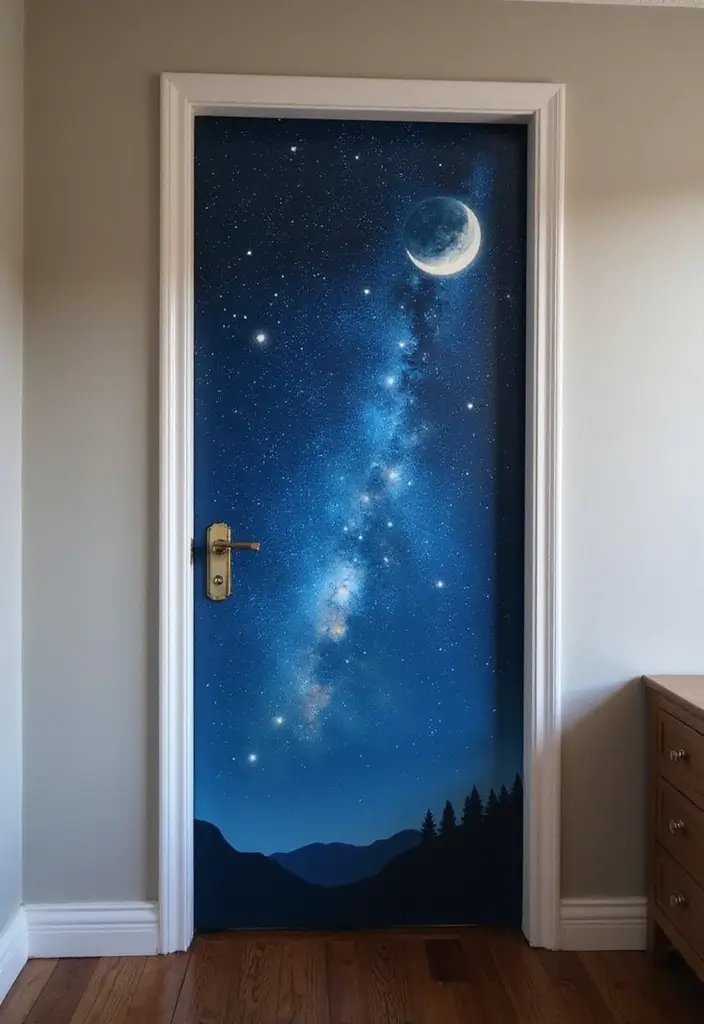 30 Bedroom Door Painting Ideas Creative & Unique 28 30 Bedroom Door Painting Ideas Creative & Unique - 27. Starry Skies