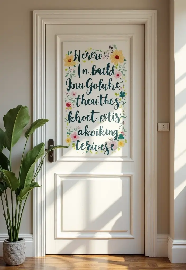 30 Bedroom Door Painting Ideas Creative & Unique 7 30 Bedroom Door Painting Ideas Creative & Unique - 6. Inspirational Quotes