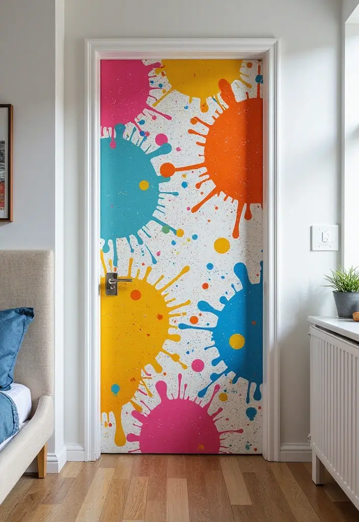 30 Bedroom Door Painting Ideas Creative & Unique 8 30 Bedroom Door Painting Ideas Creative & Unique - 7. Artistic Splatter