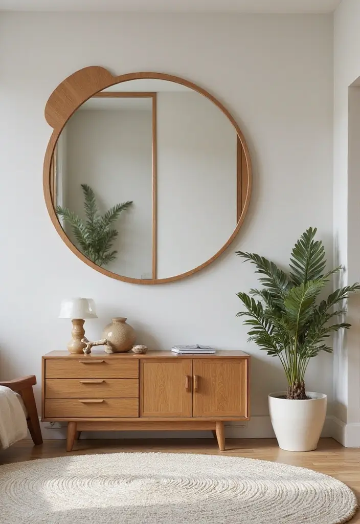 30 Bedroom Dressing Mirror Ideas That Add Light & Depth 20 30 Bedroom Dressing Mirror Ideas That Add Light & Depth - 19. Mid-Century Modern Mirrors