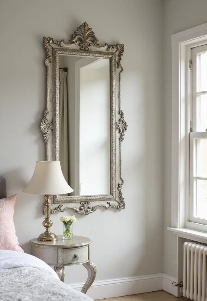30 Bedroom Dressing Mirror Ideas That Add Light & Depth 23 30 Bedroom Dressing Mirror Ideas That Add Light & Depth - 22. Silver Leaf Mirrors