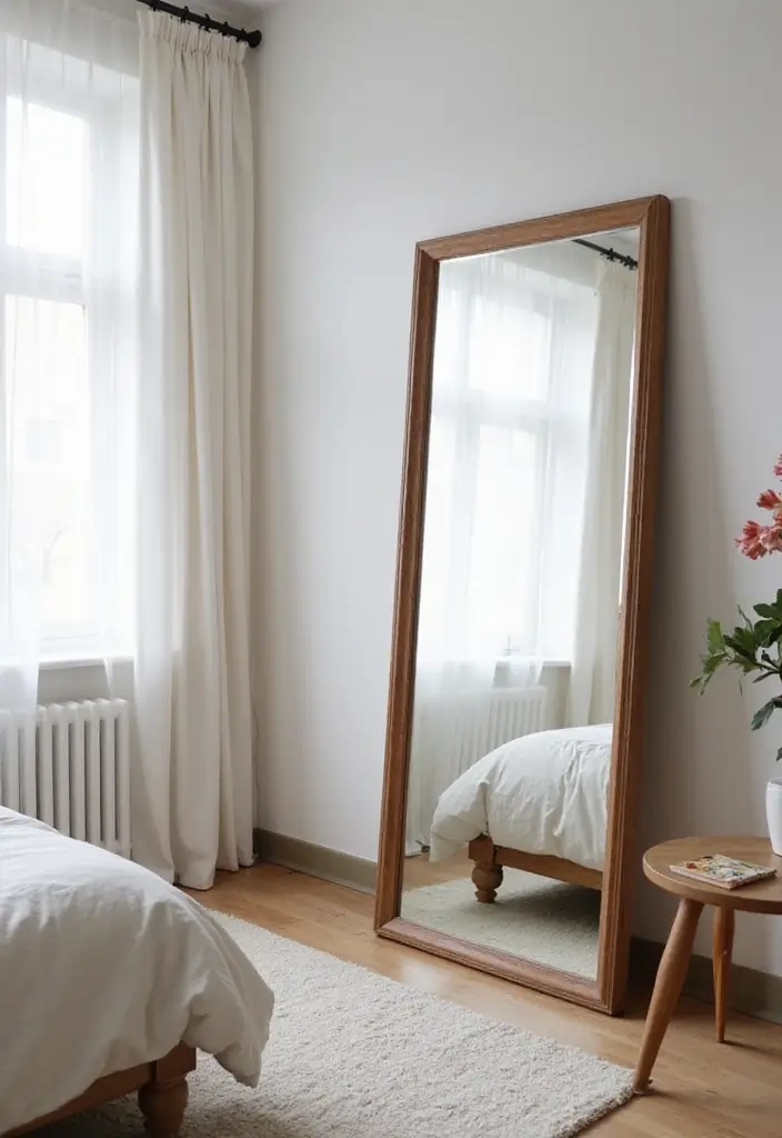 30 Bedroom Dressing Mirror Ideas That Add Light & Depth 26 30 Bedroom Dressing Mirror Ideas That Add Light & Depth - 25. Large Floor Mirrors