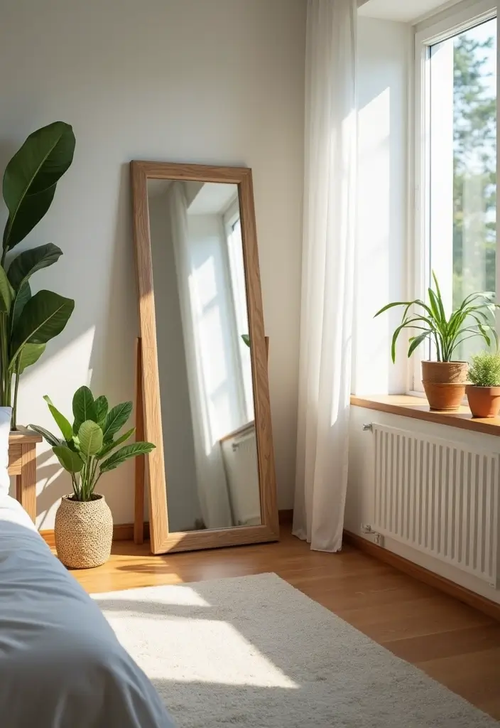 30 Bedroom Dressing Mirror Ideas That Add Light & Depth 6 30 Bedroom Dressing Mirror Ideas That Add Light & Depth - 5. Full-Length Leaning Mirrors