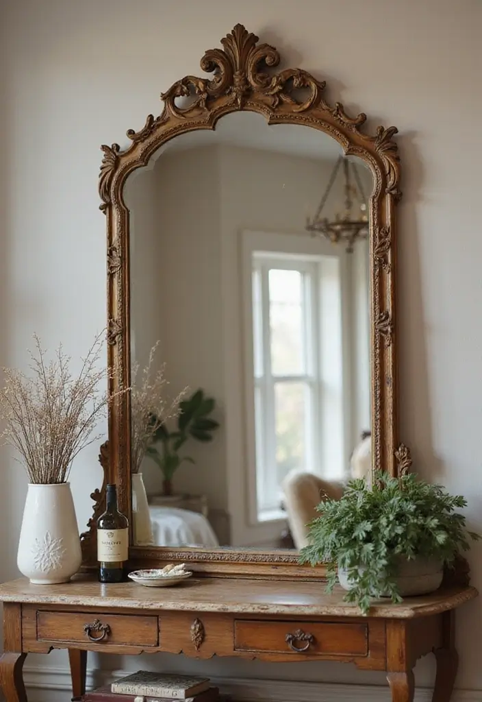 30 Bedroom Dressing Mirror Ideas That Add Light & Depth 10 30 Bedroom Dressing Mirror Ideas That Add Light & Depth - 9. Antique Mirrors