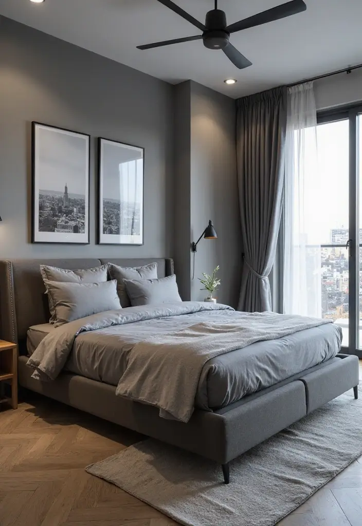 30 Bedroom Ideas with Grey Bed That Look Chic and Balanced 27 30 Bedroom Ideas with Grey Bed That Look Chic and Balanced - 26. Smart Tech Integration