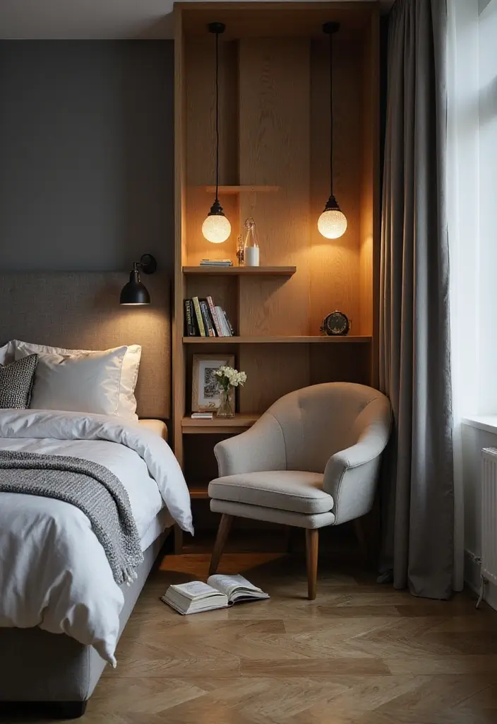 30 Bedroom Ideas with Grey Bed That Look Chic and Balanced 28 30 Bedroom Ideas with Grey Bed That Look Chic and Balanced - 27. Cozy Reading Nook