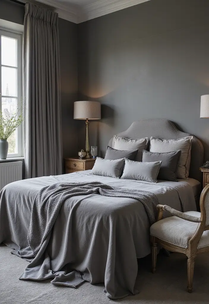 30 Bedroom Ideas with Grey Bed That Look Chic and Balanced 8 30 Bedroom Ideas with Grey Bed That Look Chic and Balanced - 7. Luxurious Textures