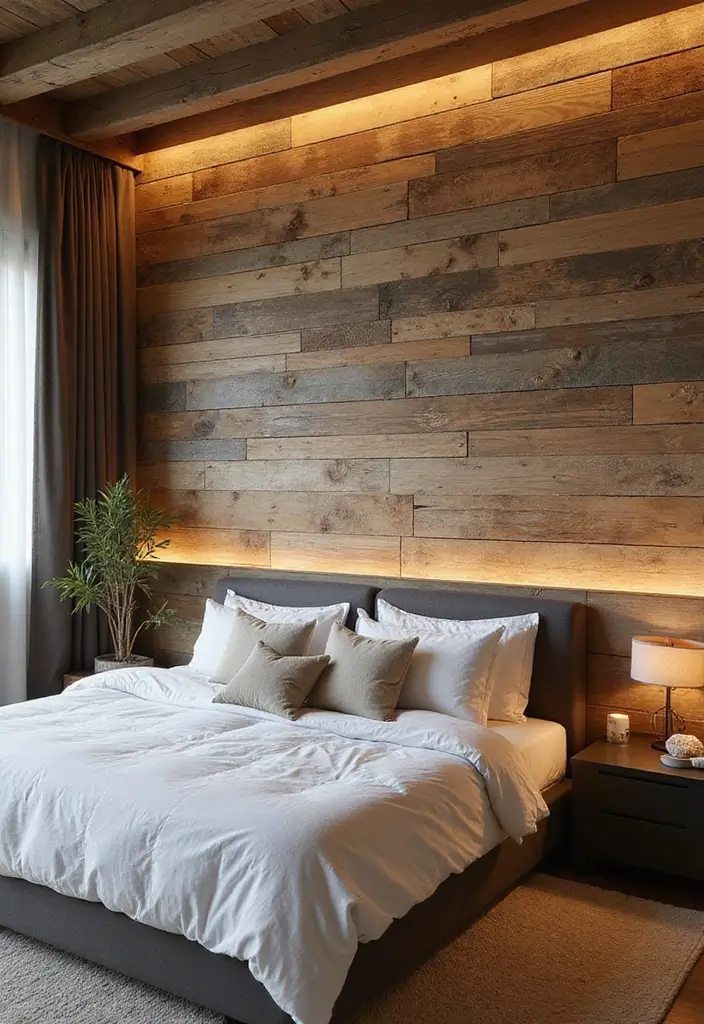 30 Bedroom Wall Paneling Ideas That Add Texture & Warmth 2 30 Bedroom Wall Paneling Ideas That Add Texture & Warmth - 1. Reclaimed Wood Charm