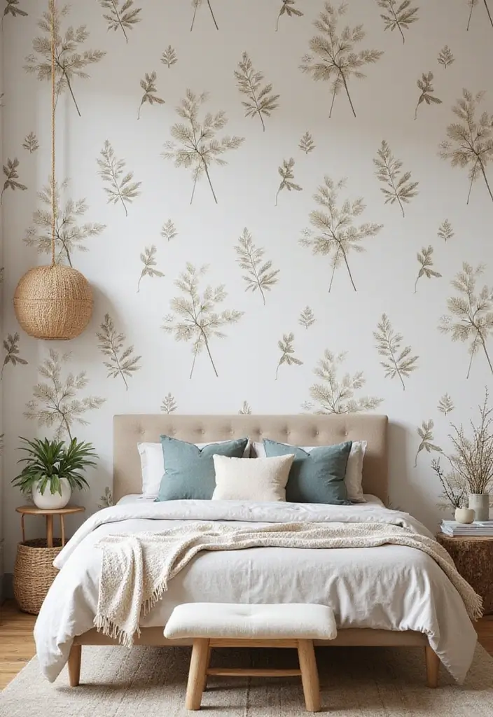30 Bedroom Wall Paneling Ideas That Add Texture & Warmth 11 30 Bedroom Wall Paneling Ideas That Add Texture & Warmth - 10. Eco-Friendly Wallpaper