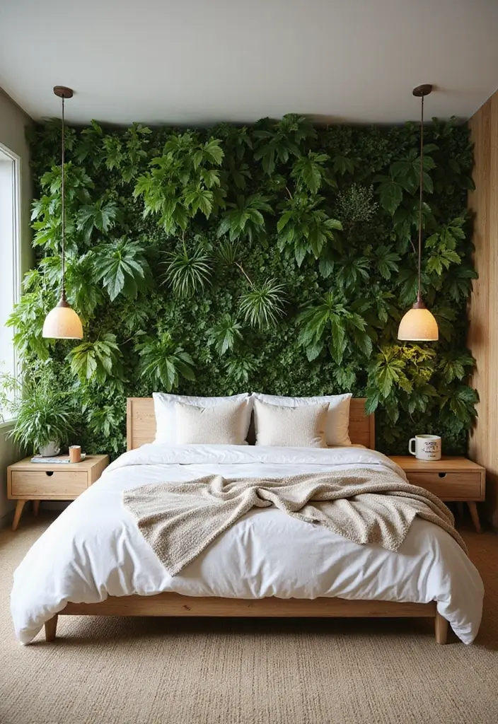 30 Bedroom Wall Paneling Ideas That Add Texture & Warmth 13 30 Bedroom Wall Paneling Ideas That Add Texture & Warmth - 12. Green Living Walls