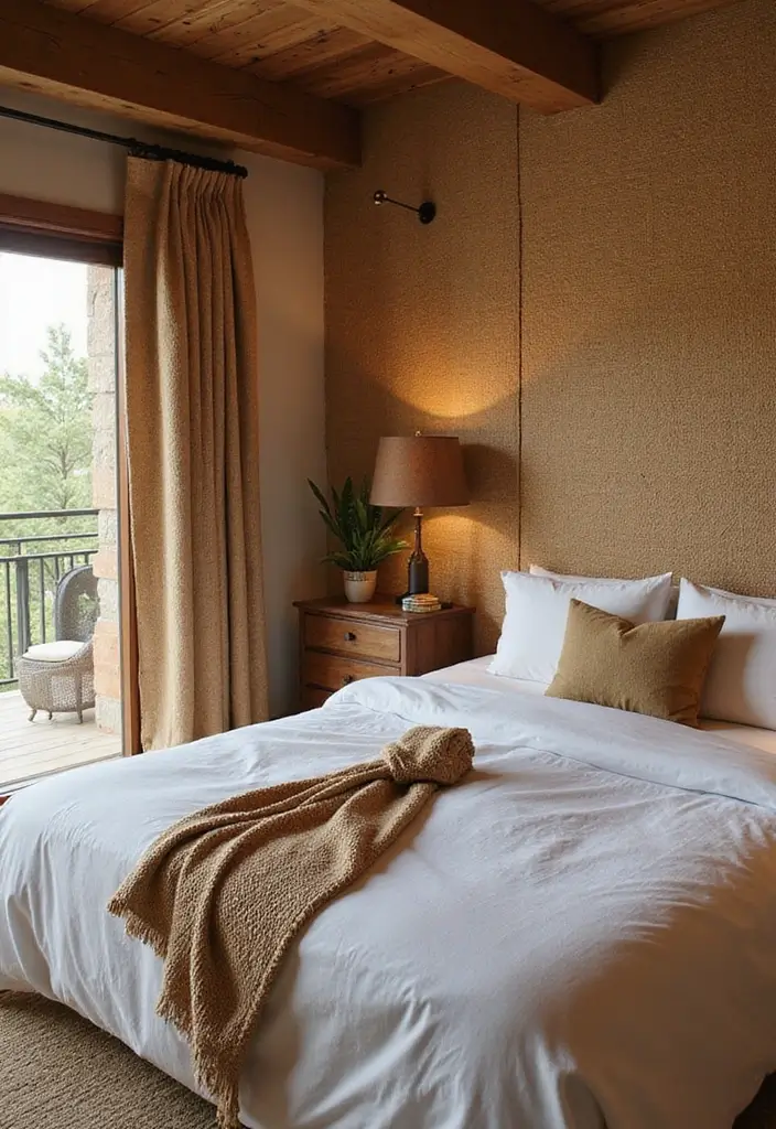 30 Bedroom Wall Paneling Ideas That Add Texture & Warmth 16 30 Bedroom Wall Paneling Ideas That Add Texture & Warmth - 15. Natural Fiber Paneling