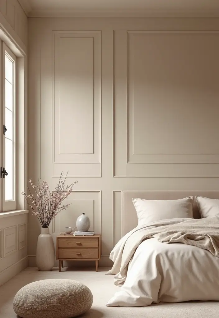 30 Bedroom Wall Paneling Ideas That Add Texture & Warmth 18 30 Bedroom Wall Paneling Ideas That Add Texture & Warmth - 17. Plaster Finish Panels