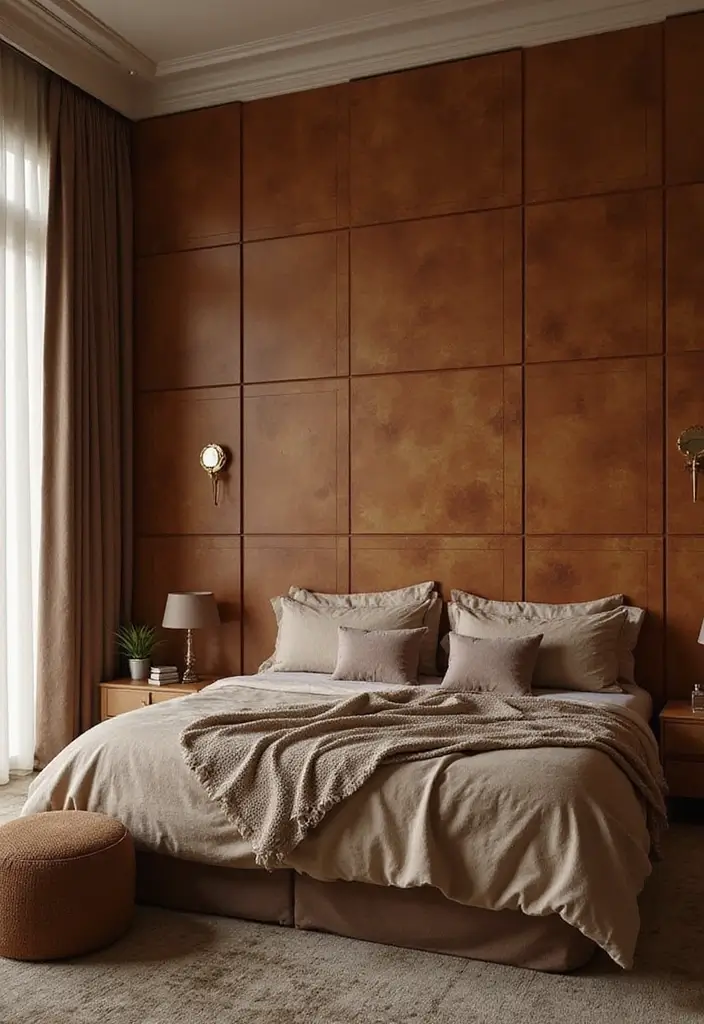 30 Bedroom Wall Paneling Ideas That Add Texture & Warmth 20 30 Bedroom Wall Paneling Ideas That Add Texture & Warmth - 19. Faux Leather Panels