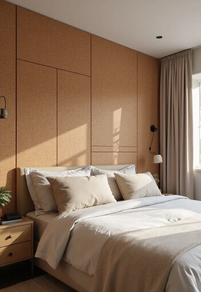 30 Bedroom Wall Paneling Ideas That Add Texture & Warmth 4 30 Bedroom Wall Paneling Ideas That Add Texture & Warmth - 3. Cork Panels