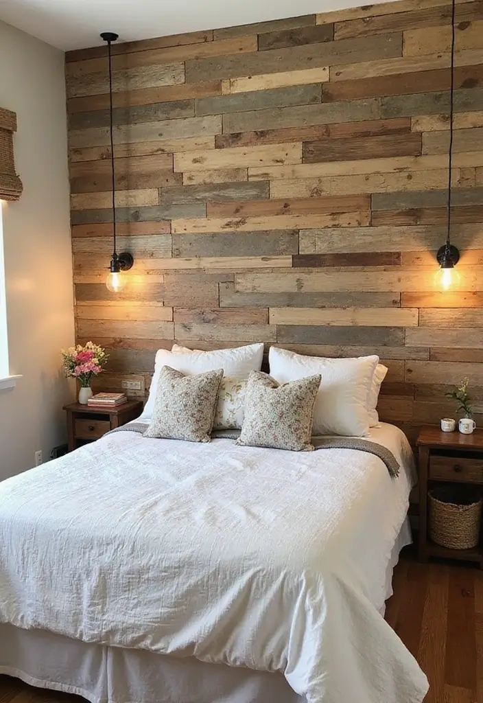 30 Bedroom Wall Paneling Ideas That Add Texture & Warmth 9 30 Bedroom Wall Paneling Ideas That Add Texture & Warmth - 8. Pallet Wall Perfection