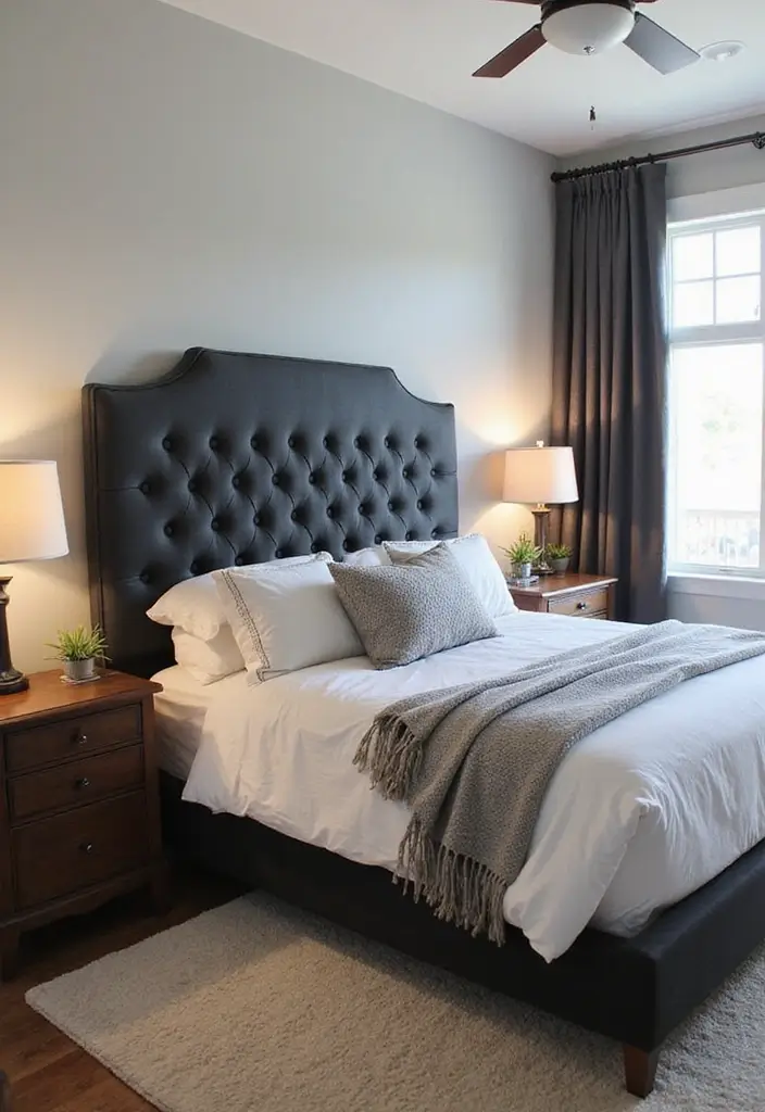 30 Black Headboard Bedroom Ideas That Make a Bold Statement 19 30 Black Headboard Bedroom Ideas That Make a Bold Statement - 18. Custom Creations