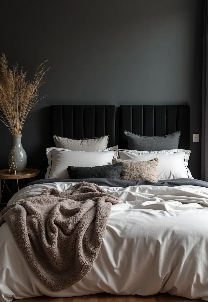 30 Black Headboard Bedroom Ideas That Make a Bold Statement 7 30 Black Headboard Bedroom Ideas That Make a Bold Statement - 6. Mix & Match Textures