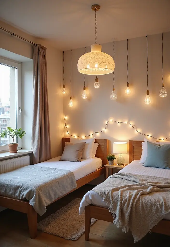 30 Brother and Sister Shared Bedroom Ideas That Balance Both Styles 14 30 Brother and Sister Shared Bedroom Ideas That Balance Both Styles - 13. Fun Lighting Options