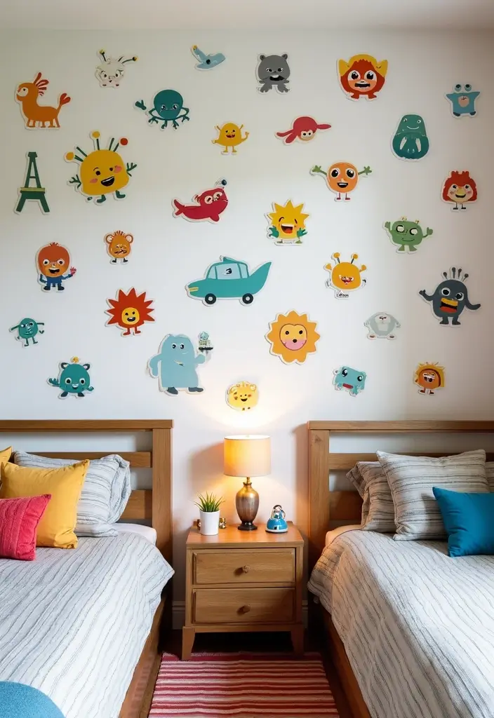 30 Brother and Sister Shared Bedroom Ideas That Balance Both Styles 15 30 Brother and Sister Shared Bedroom Ideas That Balance Both Styles - 14. Wall Decals and Stickers