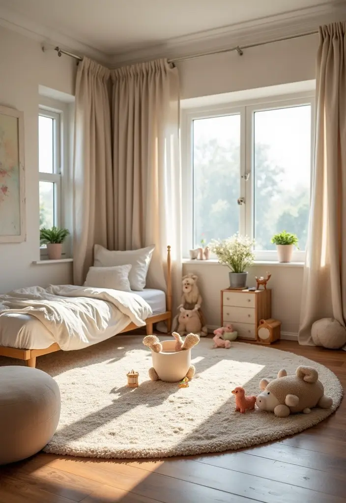 30 Brother and Sister Shared Bedroom Ideas That Balance Both Styles 27 30 Brother and Sister Shared Bedroom Ideas That Balance Both Styles - 26. Open Play Area