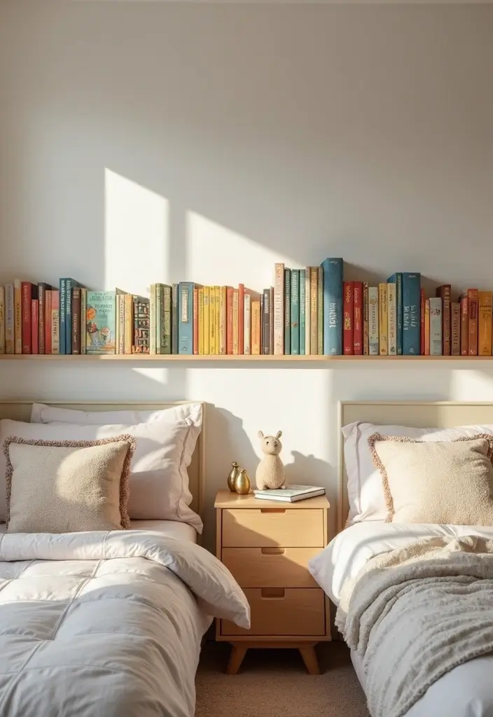 30 Brother and Sister Shared Bedroom Ideas That Balance Both Styles 29 30 Brother and Sister Shared Bedroom Ideas That Balance Both Styles - 28. Story Wall with Book Ledge
