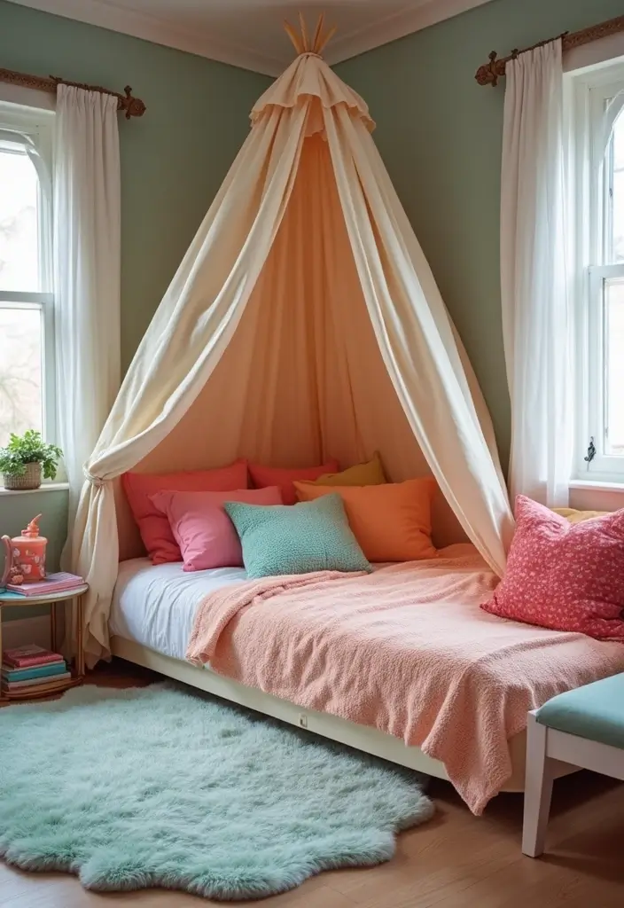 30 Brother and Sister Shared Bedroom Ideas That Balance Both Styles 31 30 Brother and Sister Shared Bedroom Ideas That Balance Both Styles - 30. Cozy Sleepover Space