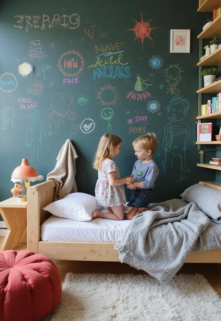 30 Brother and Sister Shared Bedroom Ideas That Balance Both Styles 7 30 Brother and Sister Shared Bedroom Ideas That Balance Both Styles - 6. Interactive Wall Features