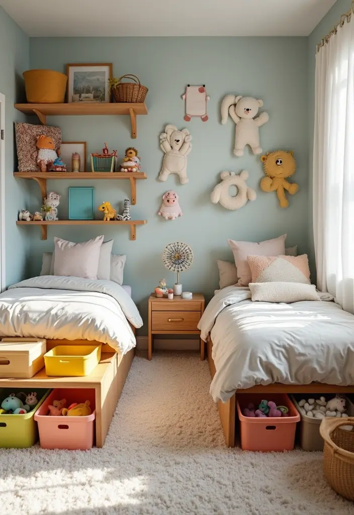 30 Brother and Sister Shared Bedroom Ideas That Balance Both Styles 8 30 Brother and Sister Shared Bedroom Ideas That Balance Both Styles - 7. Creative Storage Solutions