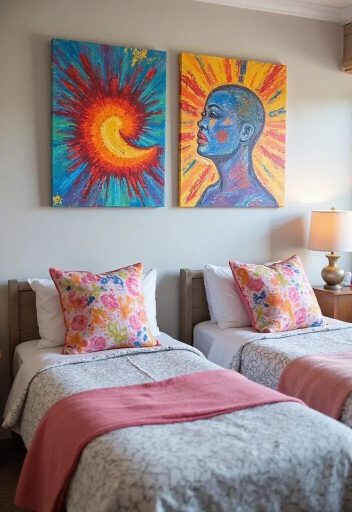 30 Brother and Sister Shared Bedroom Ideas That Balance Both Styles 9 30 Brother and Sister Shared Bedroom Ideas That Balance Both Styles - 8. Personalizable Artwork