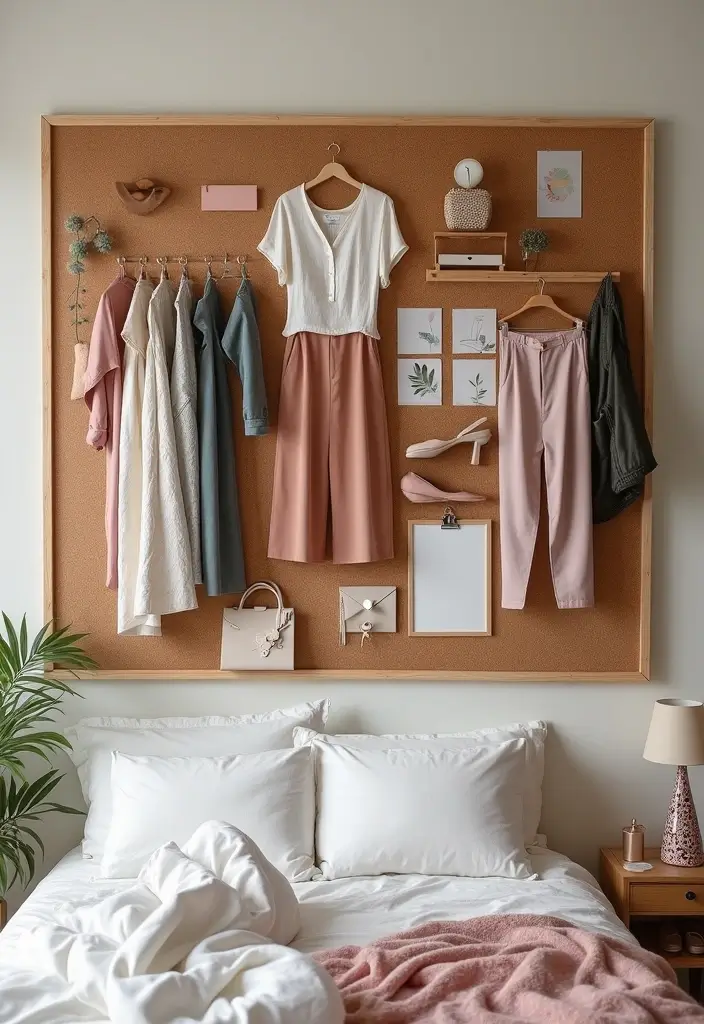 30 Cork Board Ideas for Bedroom Aesthetic That Inspire You Daily 13 30 Cork Board Ideas for Bedroom Aesthetic That Inspire You Daily - 12. Fashion Inspiration Board