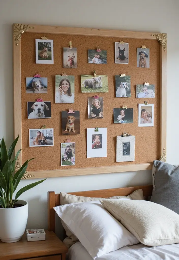 30 Cork Board Ideas for Bedroom Aesthetic That Inspire You Daily 14 30 Cork Board Ideas for Bedroom Aesthetic That Inspire You Daily - 13. Pet Memory Board