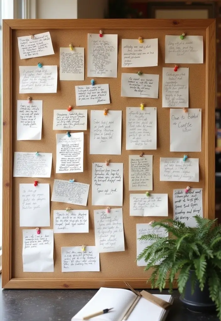 30 Cork Board Ideas for Bedroom Aesthetic That Inspire You Daily 18 30 Cork Board Ideas for Bedroom Aesthetic That Inspire You Daily - 17. Creative Writing Board