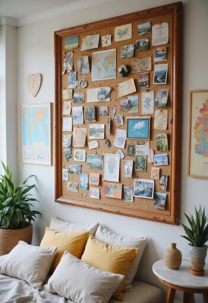 30 Cork Board Ideas for Bedroom Aesthetic That Inspire You Daily 3 30 Cork Board Ideas for Bedroom Aesthetic That Inspire You Daily - 2. Travel Memories Board