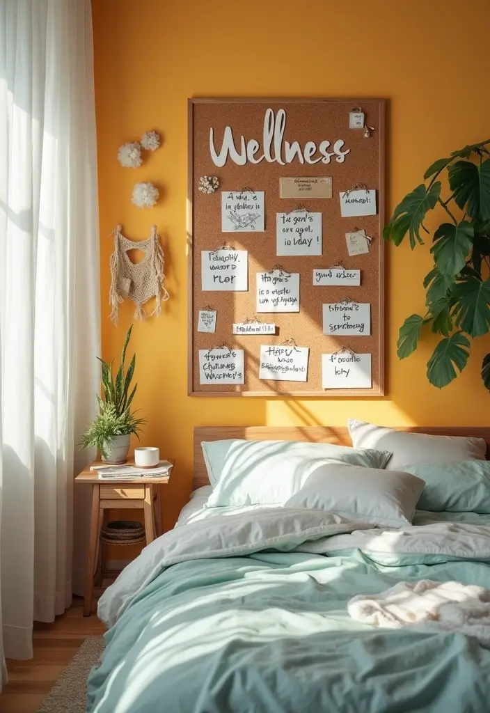 30 Cork Board Ideas for Bedroom Aesthetic That Inspire You Daily 26 30 Cork Board Ideas for Bedroom Aesthetic That Inspire You Daily - 25. Wellness Goals Board
