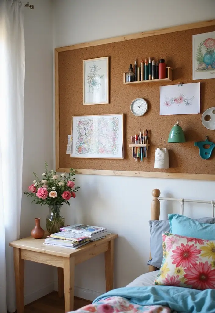 30 Cork Board Ideas for Bedroom Aesthetic That Inspire You Daily 28 30 Cork Board Ideas for Bedroom Aesthetic That Inspire You Daily - 27. Art Supplies Organizer Board
