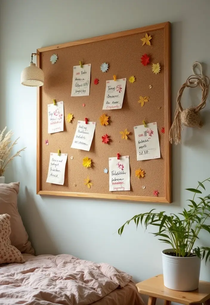 30 Cork Board Ideas for Bedroom Aesthetic That Inspire You Daily 30 30 Cork Board Ideas for Bedroom Aesthetic That Inspire You Daily - 29. Seasonal Goals Board
