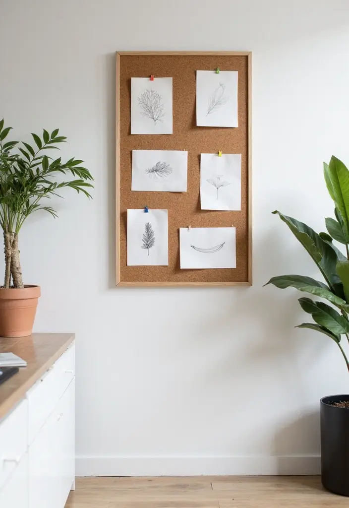 30 Cork Board Ideas for Bedroom Aesthetic That Inspire You Daily 4 30 Cork Board Ideas for Bedroom Aesthetic That Inspire You Daily - 3. Minimalist Art Showcase