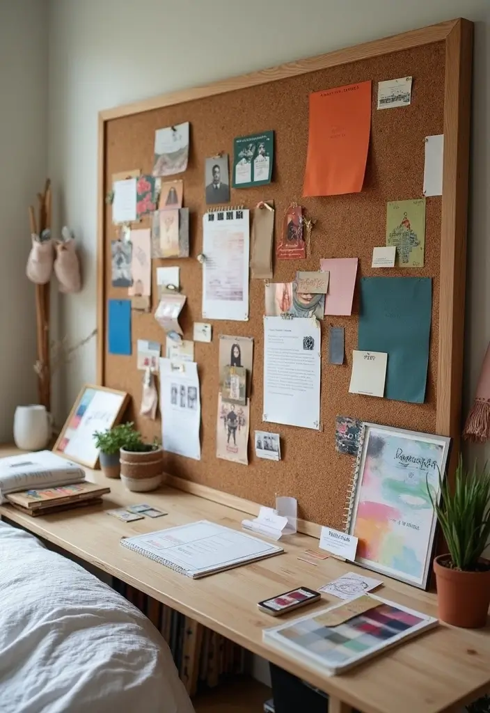 30 Cork Board Ideas for Bedroom Aesthetic That Inspire You Daily 6 30 Cork Board Ideas for Bedroom Aesthetic That Inspire You Daily - 5. Mood Board for Creativity