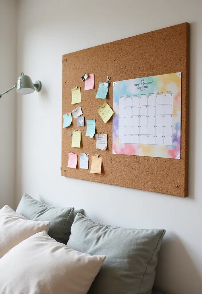 30 Cork Board Ideas for Bedroom Aesthetic That Inspire You Daily 7 30 Cork Board Ideas for Bedroom Aesthetic That Inspire You Daily - 6. Calendar and Planner Board