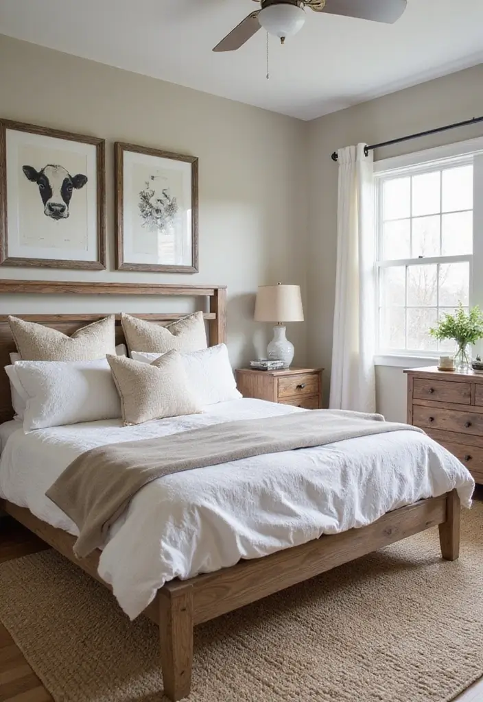 30 Cow Print Bedroom Ideas That Feel Fun & Trendy 12 30 Cow Print Bedroom Ideas That Feel Fun & Trendy - 11. Modern Farmhouse Cow Print