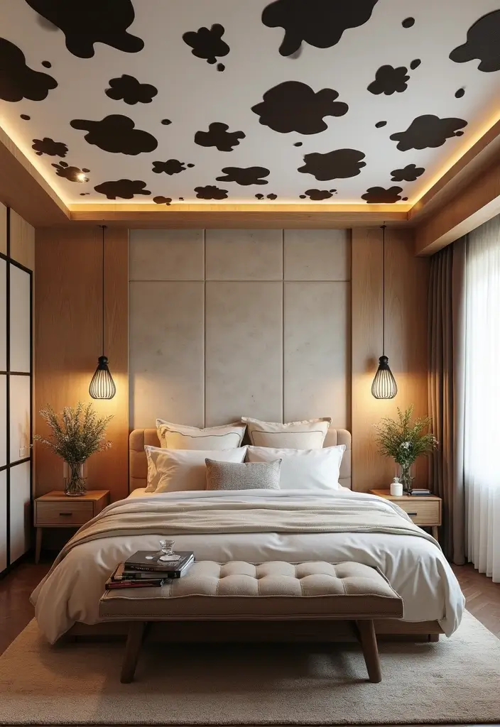 30 Cow Print Bedroom Ideas That Feel Fun & Trendy 14 30 Cow Print Bedroom Ideas That Feel Fun & Trendy - 13. Cow Print Ceiling Designs
