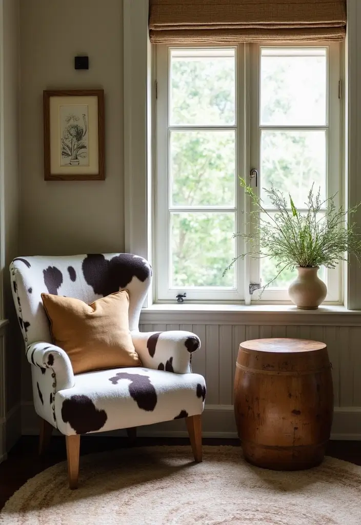 30 Cow Print Bedroom Ideas That Feel Fun & Trendy 15 30 Cow Print Bedroom Ideas That Feel Fun & Trendy - 14. Cow Print Accent Chairs