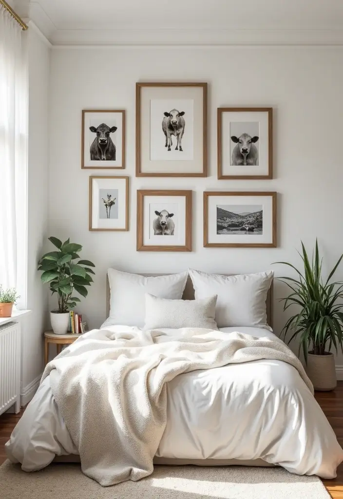 30 Cow Print Bedroom Ideas That Feel Fun & Trendy 18 30 Cow Print Bedroom Ideas That Feel Fun & Trendy - 17. Cow Print Gallery Wall