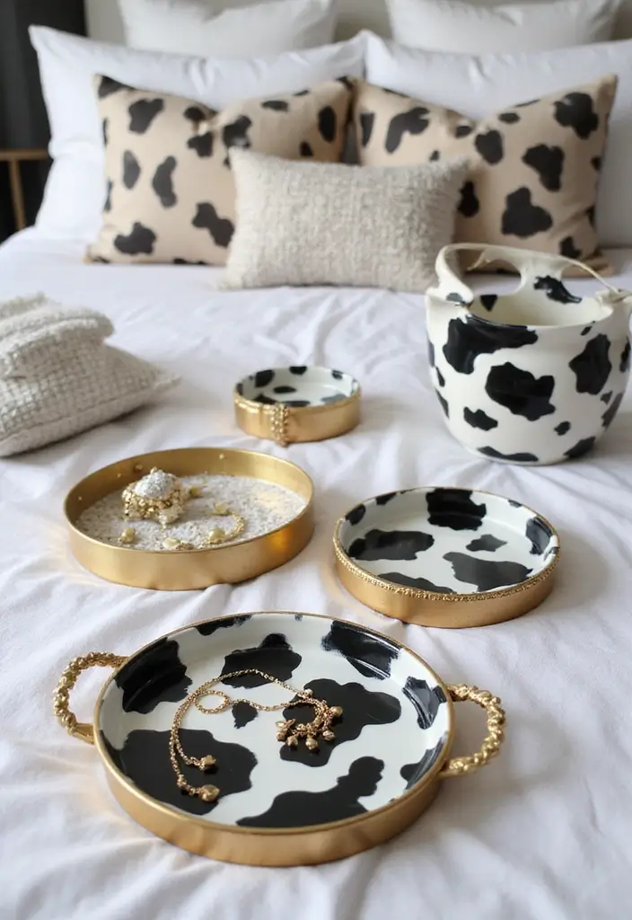 30 Cow Print Bedroom Ideas That Feel Fun & Trendy 22 30 Cow Print Bedroom Ideas That Feel Fun & Trendy - 21. Cow Print Accessories