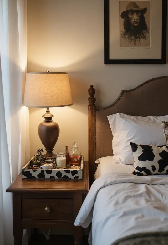 30 Cow Print Bedroom Ideas That Feel Fun & Trendy 30 30 Cow Print Bedroom Ideas That Feel Fun & Trendy - 29. Cow Print Decorative Trays
