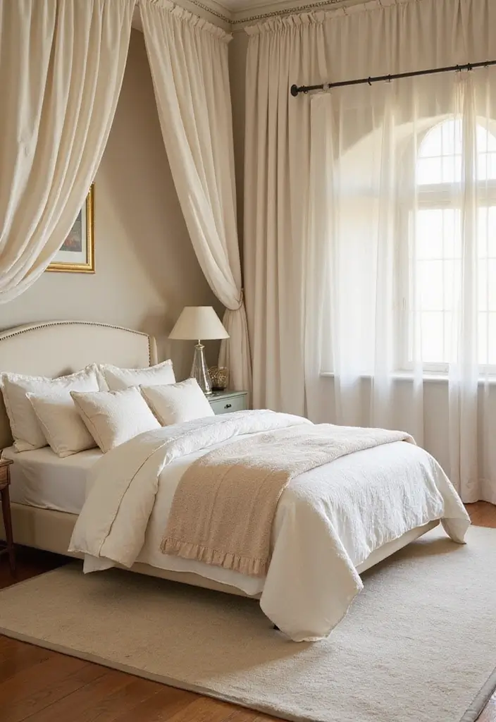 30 Cream Color Bedroom Ideas That Feel Soft, Bright & Welcoming 12 30 Cream Color Bedroom Ideas That Feel Soft, Bright & Welcoming - 11. Layered Cream Shades