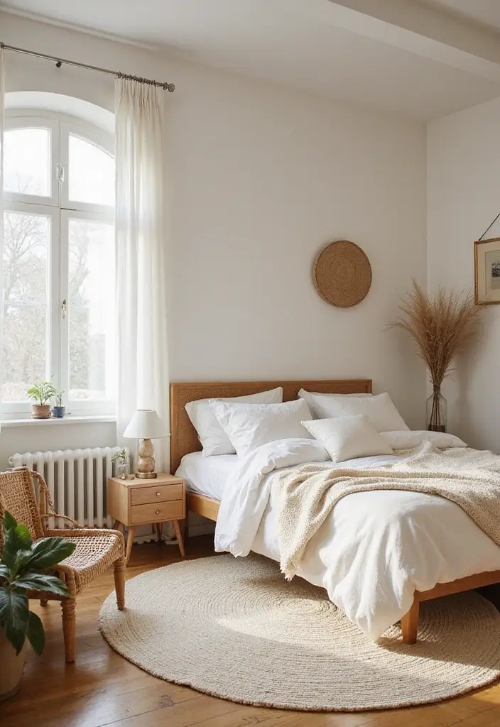 30 Cream Color Bedroom Ideas That Feel Soft, Bright & Welcoming 15 30 Cream Color Bedroom Ideas That Feel Soft, Bright & Welcoming - 14. Eco-Friendly Rugs