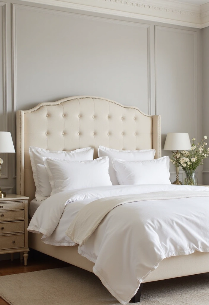 30 Cream Color Bedroom Ideas That Feel Soft, Bright & Welcoming 17 30 Cream Color Bedroom Ideas That Feel Soft, Bright & Welcoming - 16. Cream Color Headboards