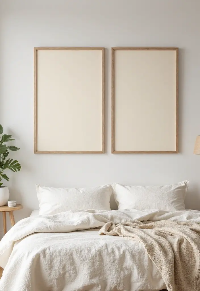30 Cream Color Bedroom Ideas That Feel Soft, Bright & Welcoming 18 30 Cream Color Bedroom Ideas That Feel Soft, Bright & Welcoming - 17. Cream Wall Art